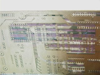 Platine in der Ätzmaschine