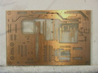 Platine nach dem Ätzvorgang
